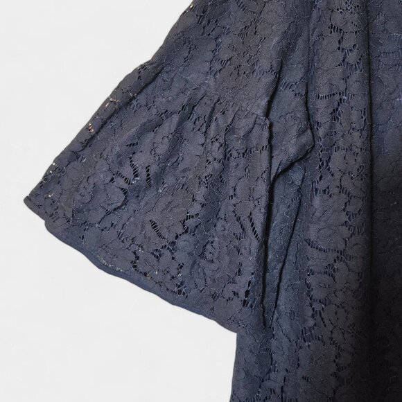 Ralph Lauren Kadelyn Lace Blouse Plus Size 3X Navy Blue Romantic Feminine NWT - Picture 4 of 7